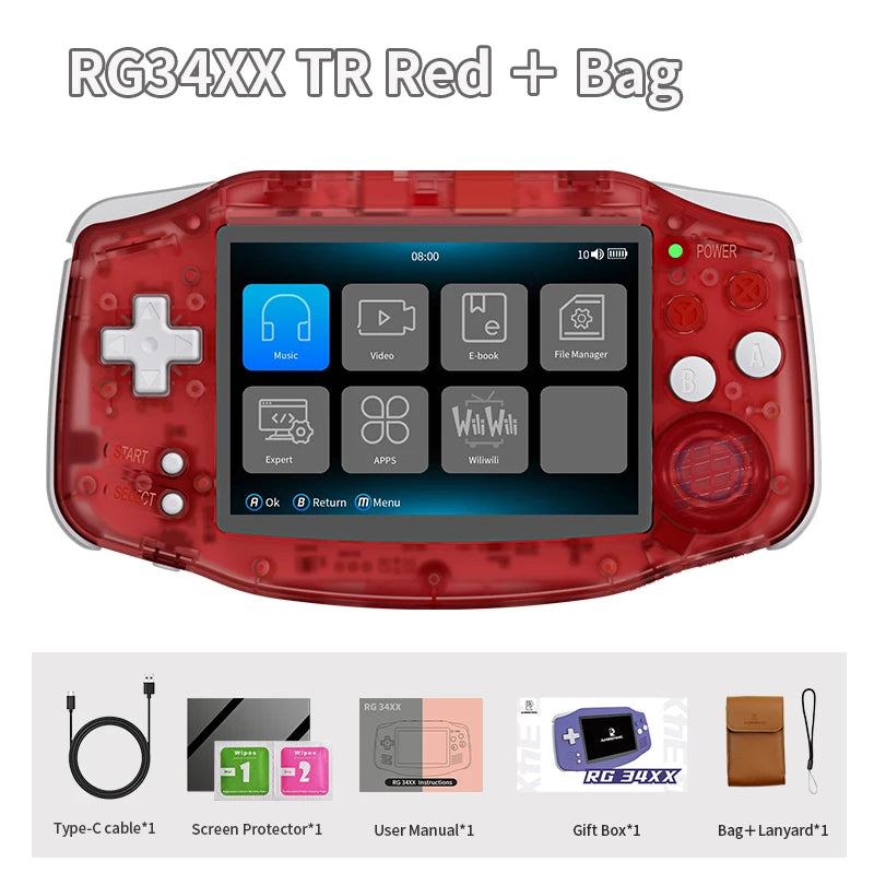 ANBERNIC RG 34XX Handheld Game Console 3.4” IPS 720*480 Screen Linux 64-bit 3500mAH Bluetooth RG34XX Retro Video Gaming Players