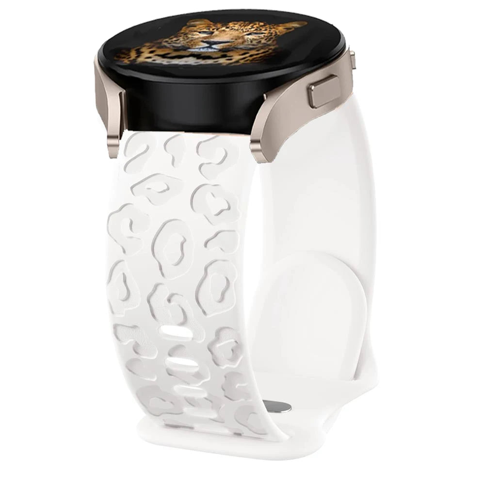 Engraved strap For Samsung Galaxy Watch 6 43mm/4/classic/5/pro/Active 2 Leopard silicone Bracelet Huawei gt2 2e 20mm watch Band