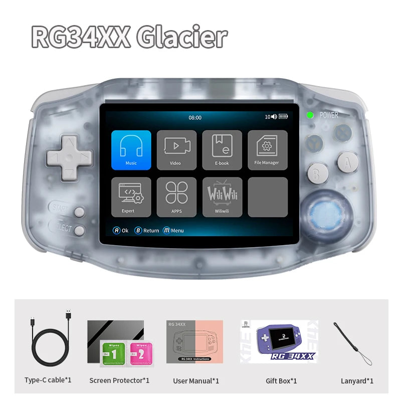 ANBERNIC RG 34XX Handheld Game Console 3.4” IPS 720*480 Screen Linux 64-bit 3500mAH Bluetooth RG34XX Retro Video Gaming Players
