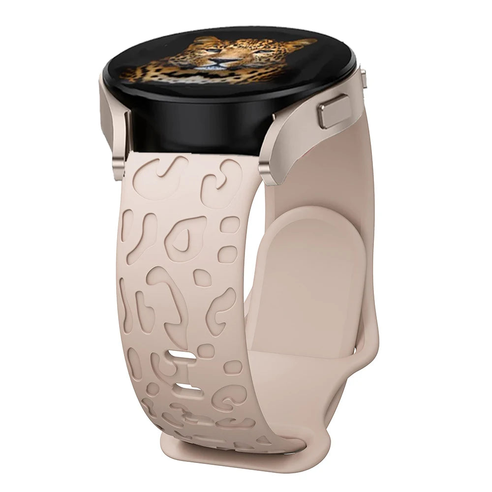 Engraved strap For Samsung Galaxy Watch 6 43mm/4/classic/5/pro/Active 2 Leopard silicone Bracelet Huawei gt2 2e 20mm watch Band
