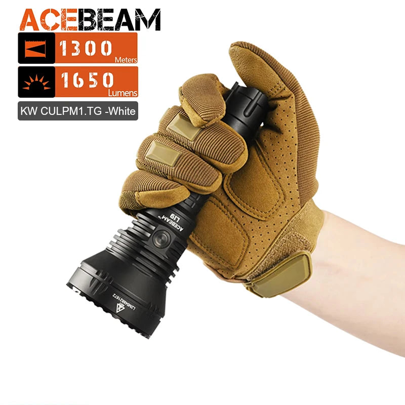Linterna de caza ACEBEAM L19 2.0, 2200 lúmenes, alcance de 1184 yardas, recargable, para caza nocturna